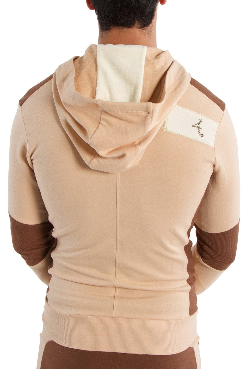 Edge Form-fit Crossover Yoga Track Performance Hoodie (Sand mit Schokolade)