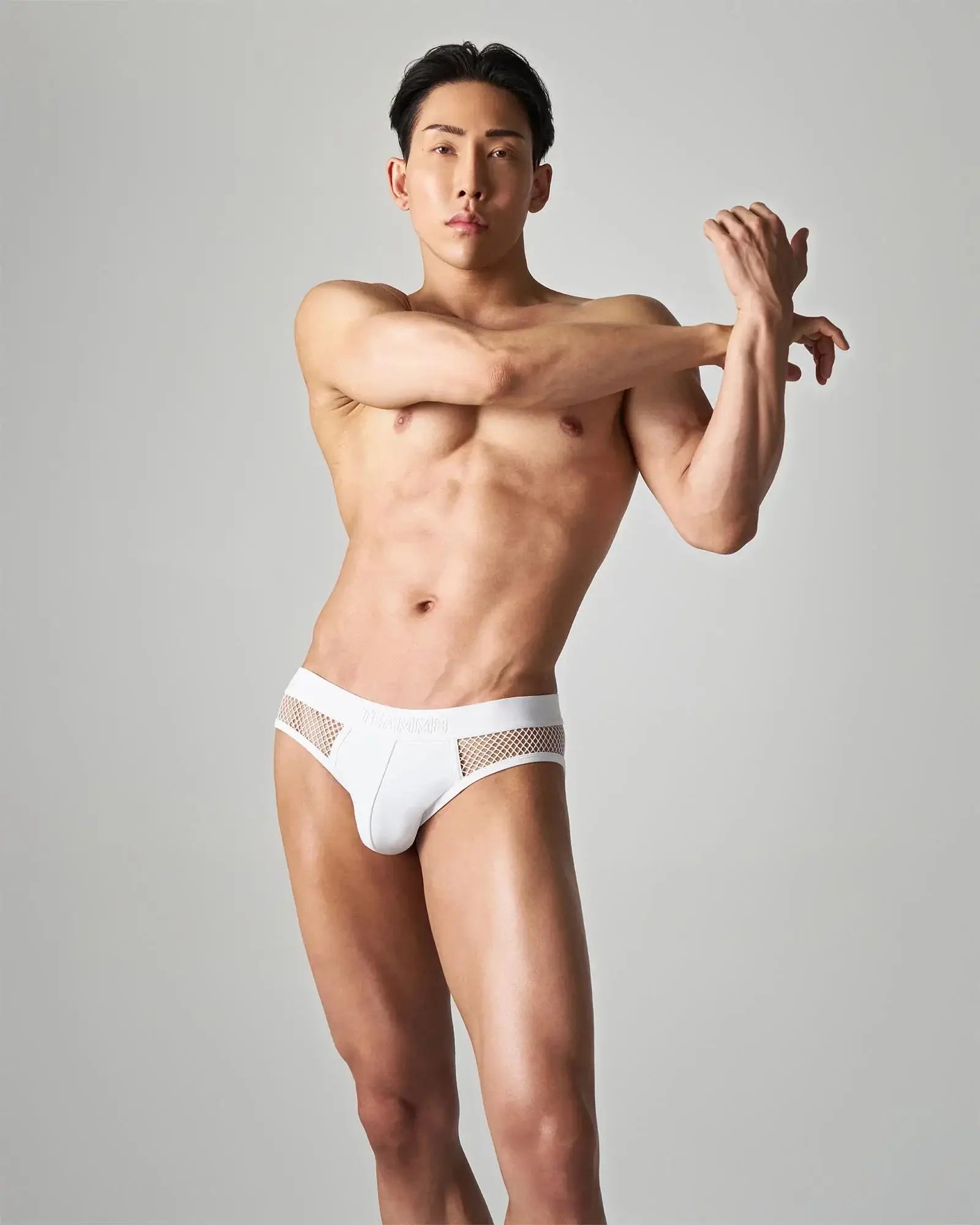 Edge net brief white mesh trim sleek modern design breathable lightweight underwear for everyday comfort