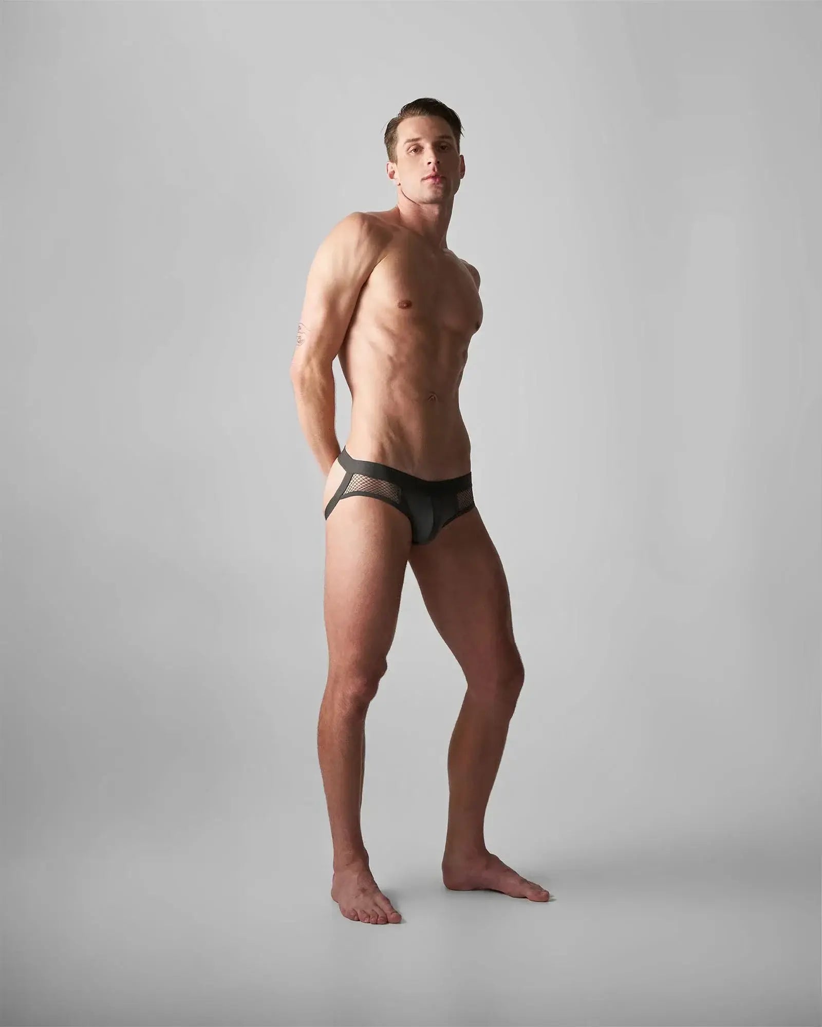 Edge net jock thong black mesh briefs with sleek modern design and breathable material for comfortable wear
