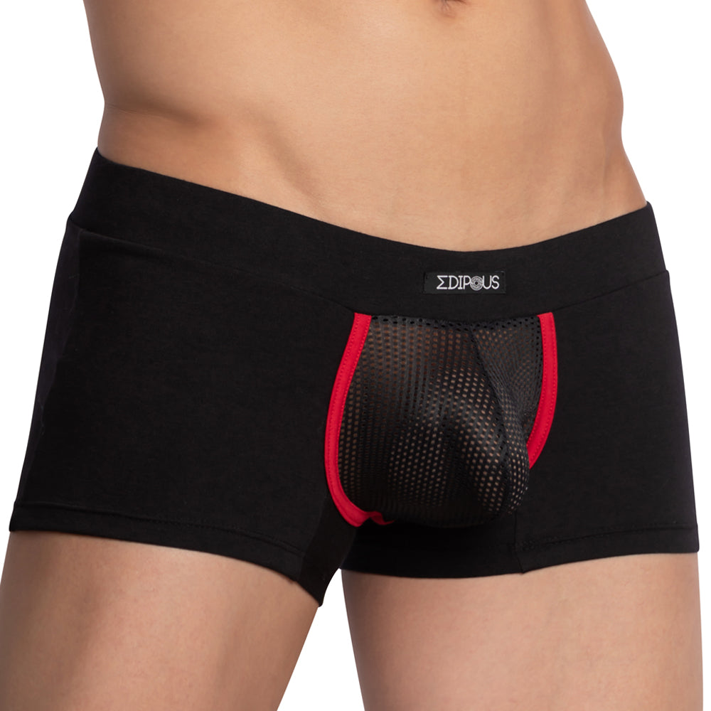 Edipous EDG032 Boxershorts mit niedriger Taille und durchsichtigem Beutel