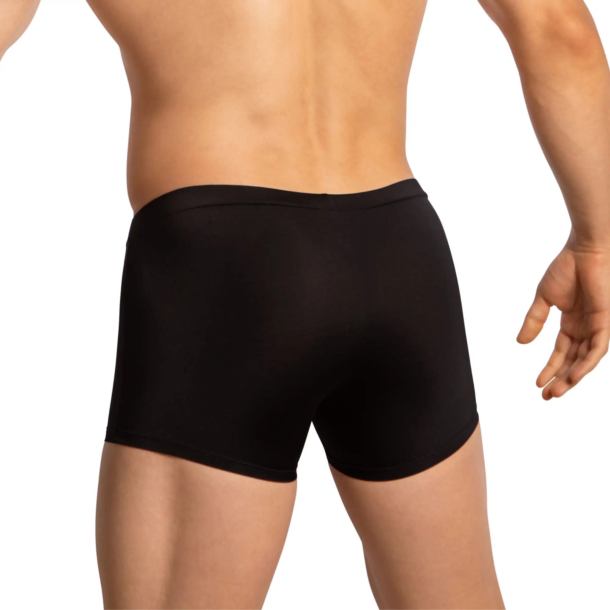 Black edipous EDG035 boxer briefs with smooth stretchy fabric and simple elastic waistband for comfortable wear