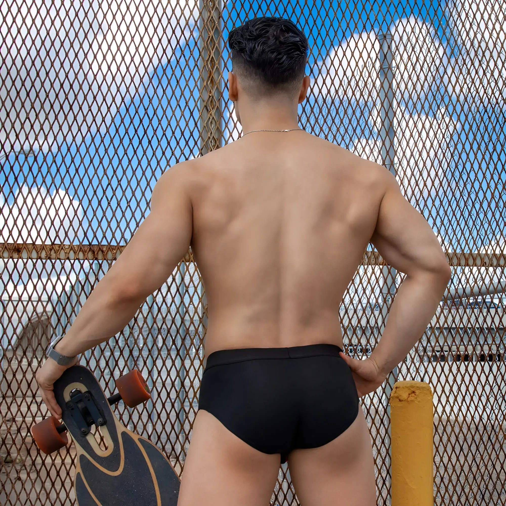 Black edipous edj019 bikini brief with snug fit smooth fabric designed for athletic comfort