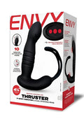 Black envy thruster p-spot vibrator with dual stamina ring usb rechargeable remote control ergonomic design