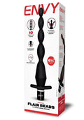 Envy toys vibe flair beads in black featuring tapered silicone anal beads with 10 vibration modes for intense pleasure