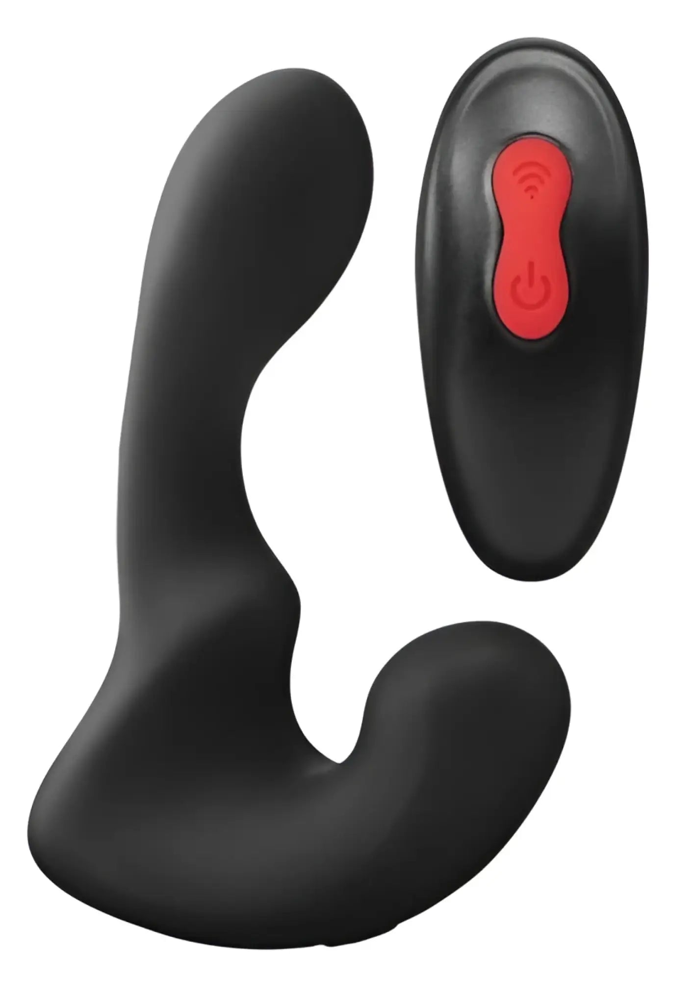Envy Veer Vibe black silicone remote-controlled prostate massager with red power button and wi-fi symbol visible