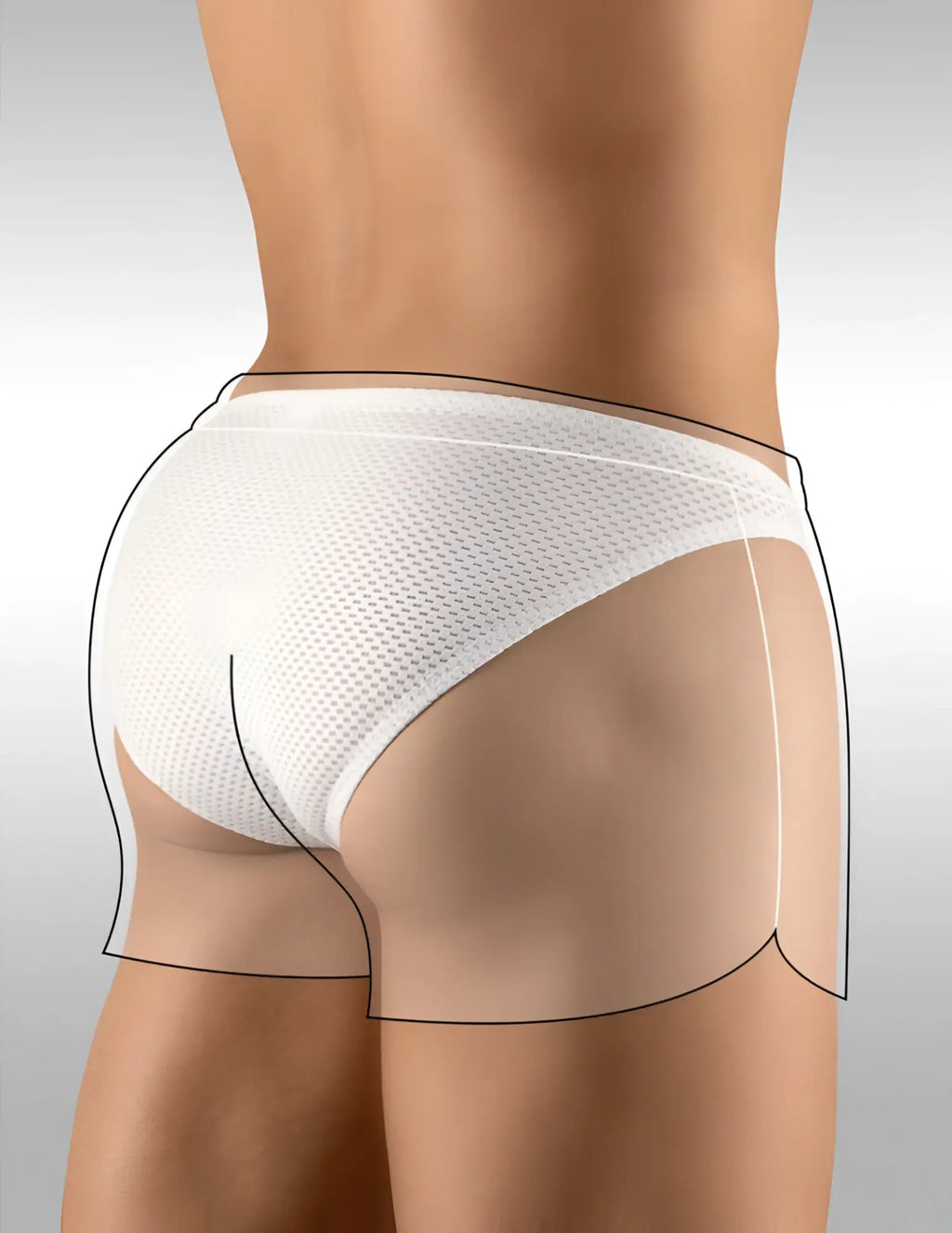 Ergowear built in x4d bikini mesh underwear white snug form-fitting design white mesh briefs size m
