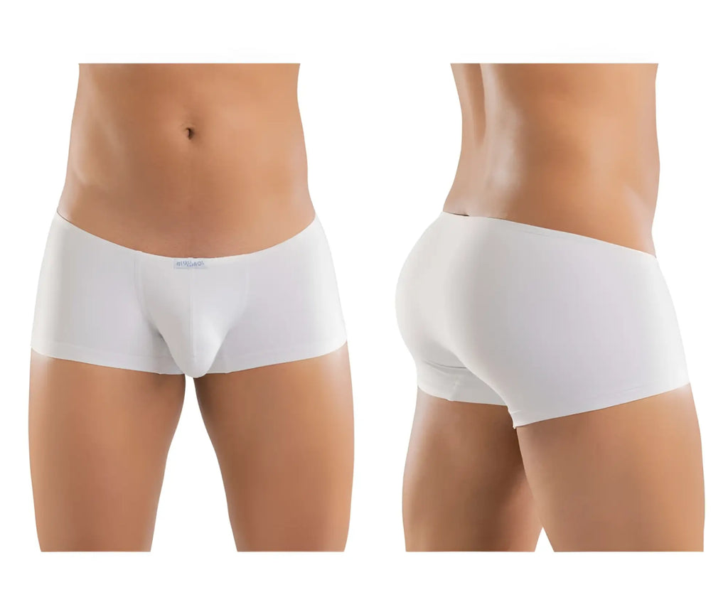 White mens briefs ergo wear ew1167 x4d trunks smooth form fitting design with subtle logo on waistband in white