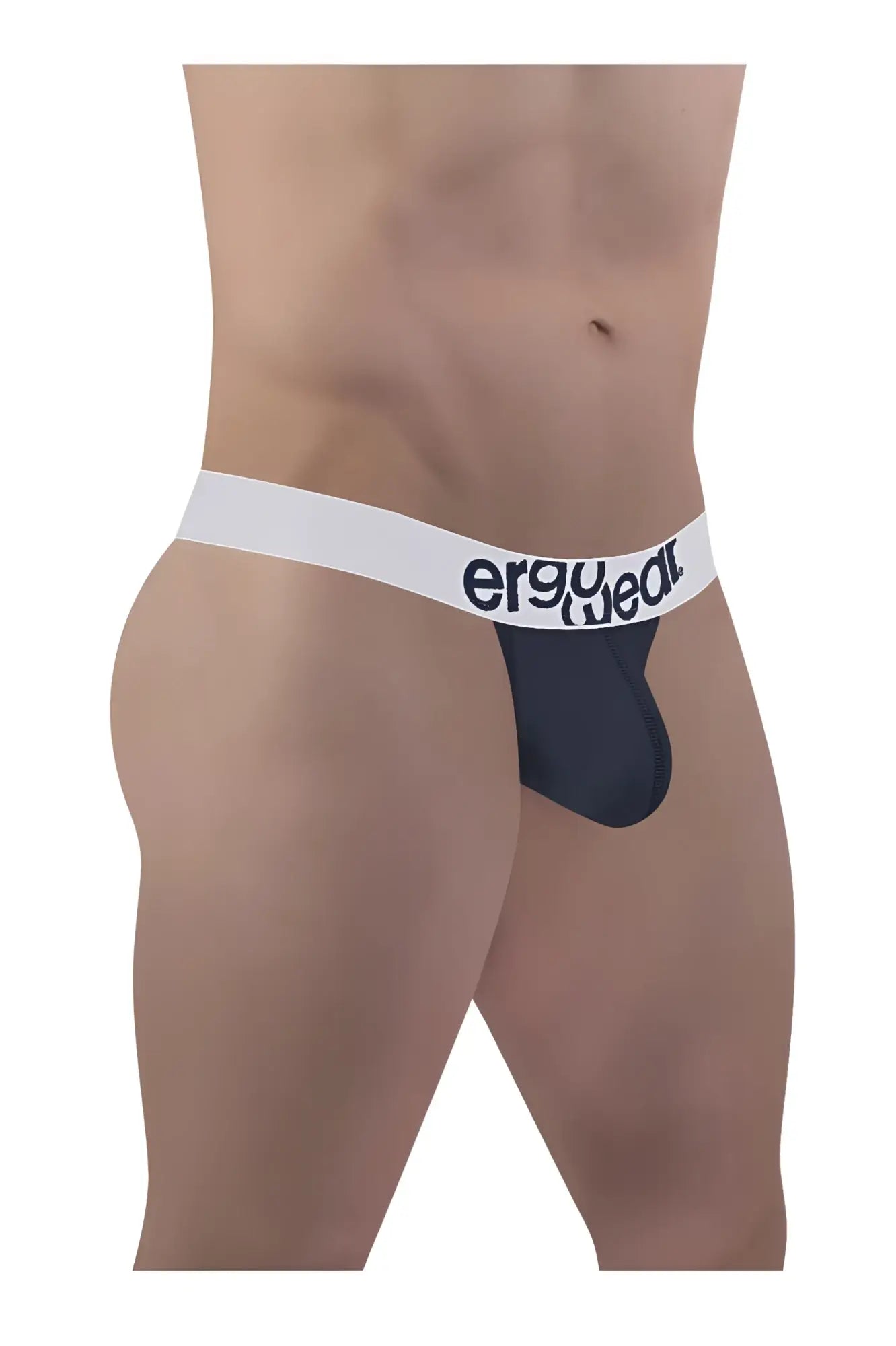 Black ergonomic brief with white ergo wear waistband in navy blue cotton for comfortable everyday use