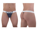 Navy blue ergo wear cotton thong with white waistband and black logo detail front view from ergo wear ew1470 max cotton thongs