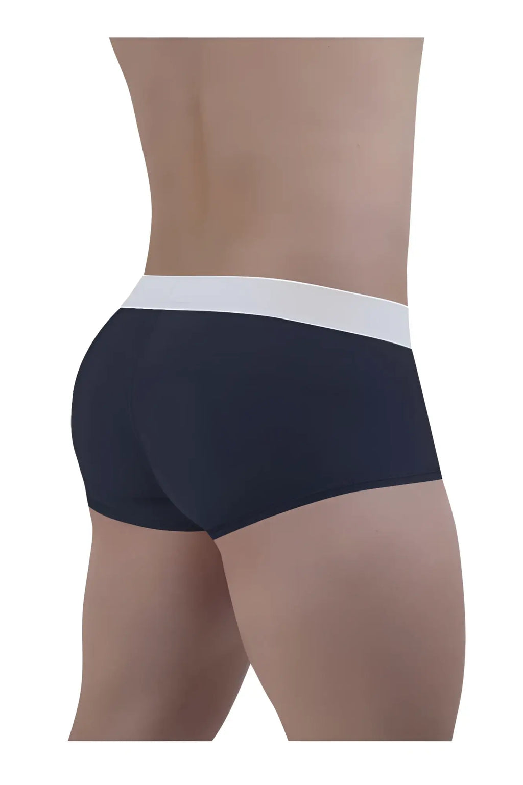 ErgoWear ew1472 max cotton trunks in navy blue with a white waistband made from soft breathable cotton