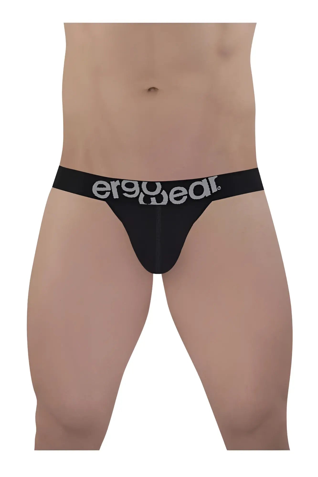 Black ergonomic cotton bikini briefs with silver ergo wear logo on waistband for comfortable everyday wear