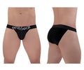 Black ergonomic briefs with white ergo gear branding on the waistband made of max cotton in bikini style