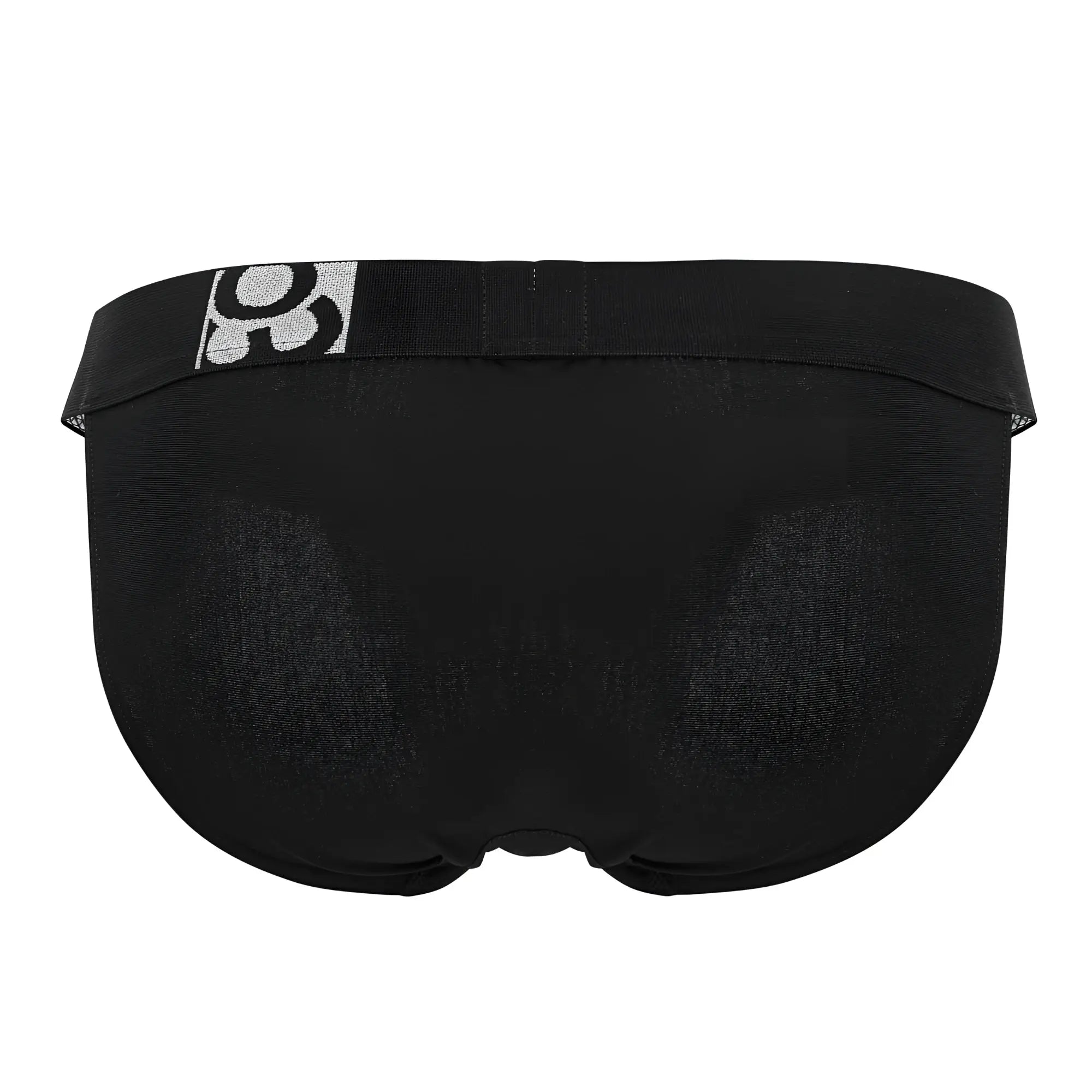 Black mens briefs ergo wear ew1483 max cotton bikini in black with a silver logo on the waistband