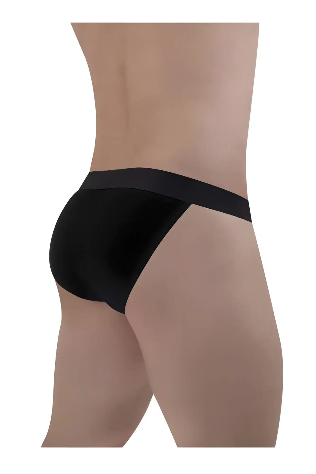 Black ergoWear ew1483 max cotton bikini briefs with smooth texture and wide waistband in front view