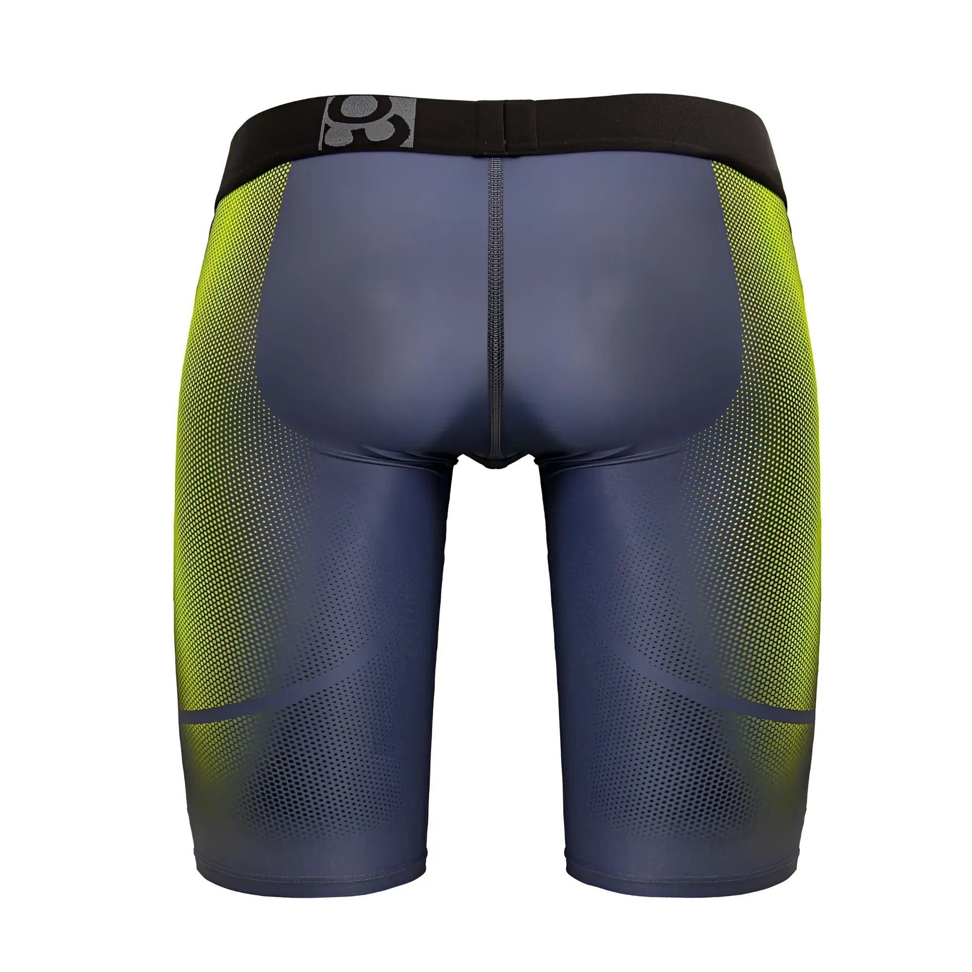 Ergowear ew1603 max se athletic compression shorts in dark blue and neon green gradient with black waistband and 361° logo