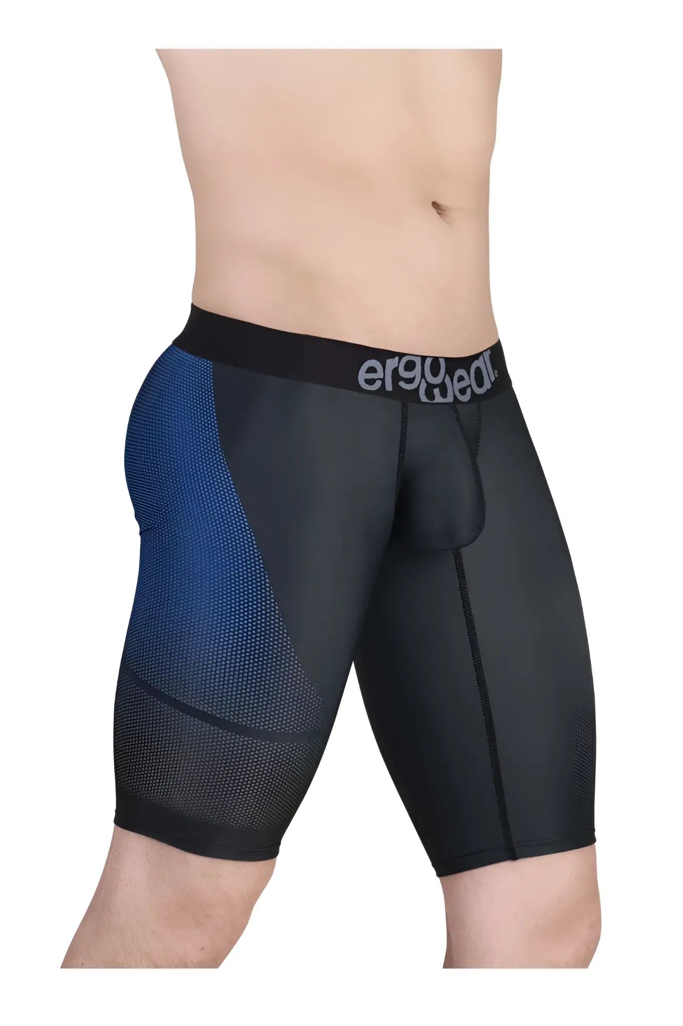 Black and blue ergoWear ew1605 max se athletic briefs with mesh side panel designed for ergonomic support