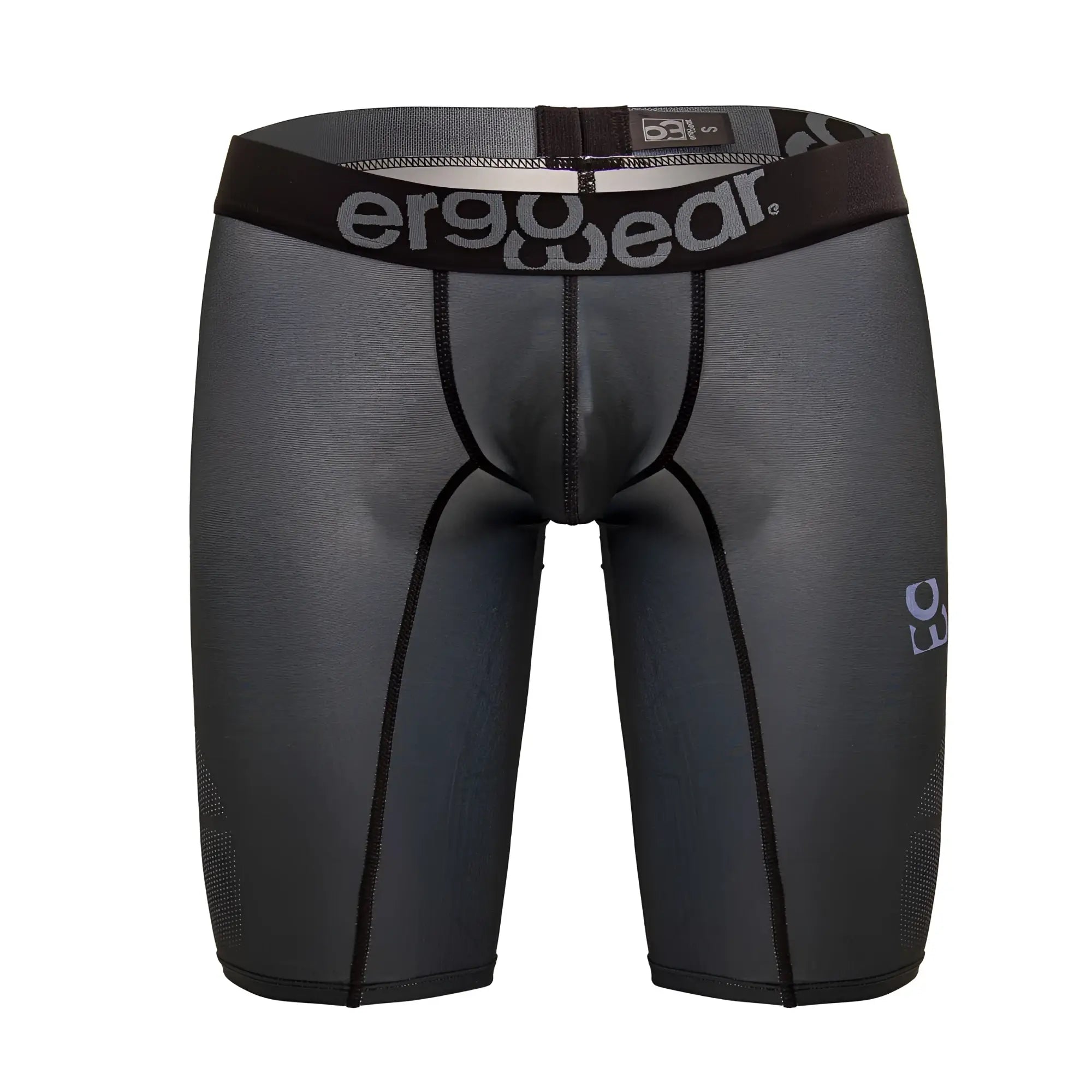 Black ergowear ew1605 max se compression shorts with textured form fitting design and gray waistband branding