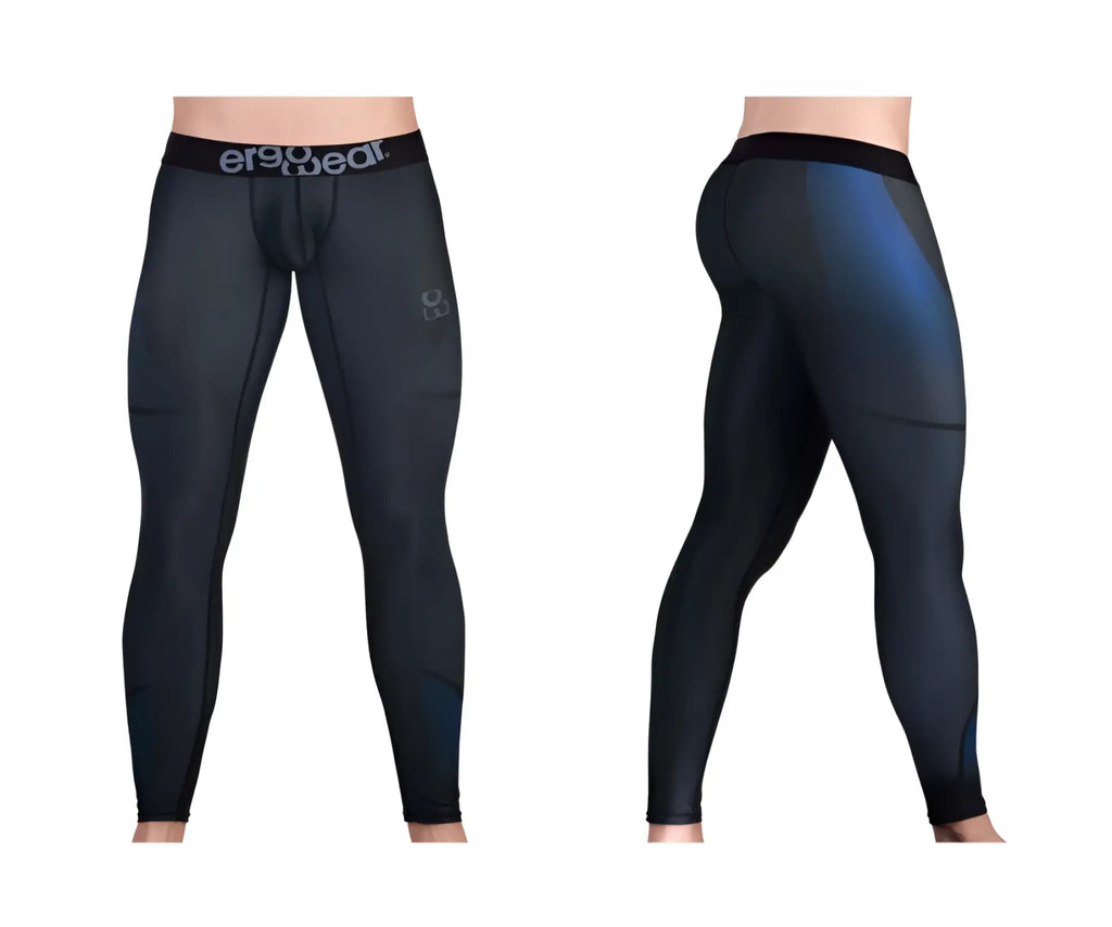 Ergowear ew1606 max se athletic pants in dark gray with black and blue gradient compression leggings design