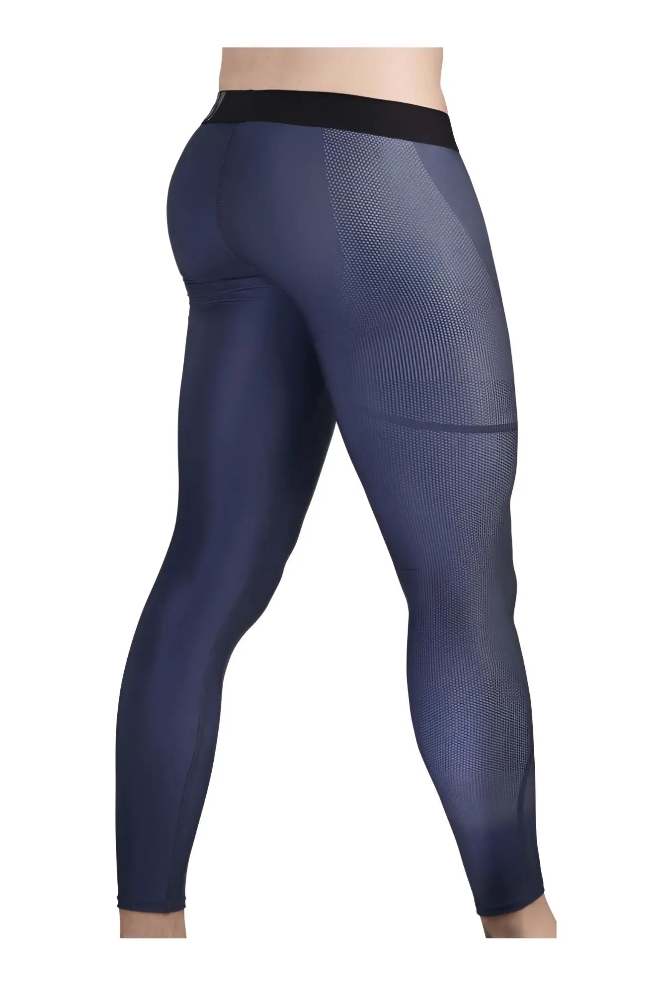 Dark blue ergoWear EW1608 MAX SE athletic leggings with black waistband and subtle mesh texture for performance wear