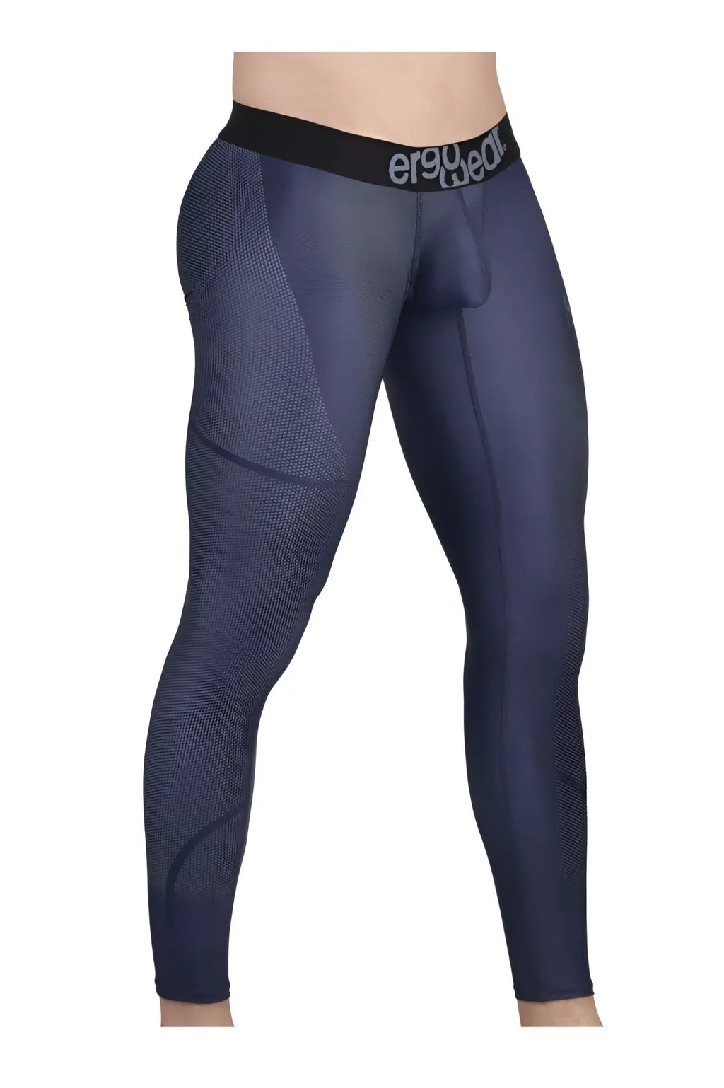 Navy blue ergo gear ew1608 max se compression leggings with black waistband designed for athletic performance