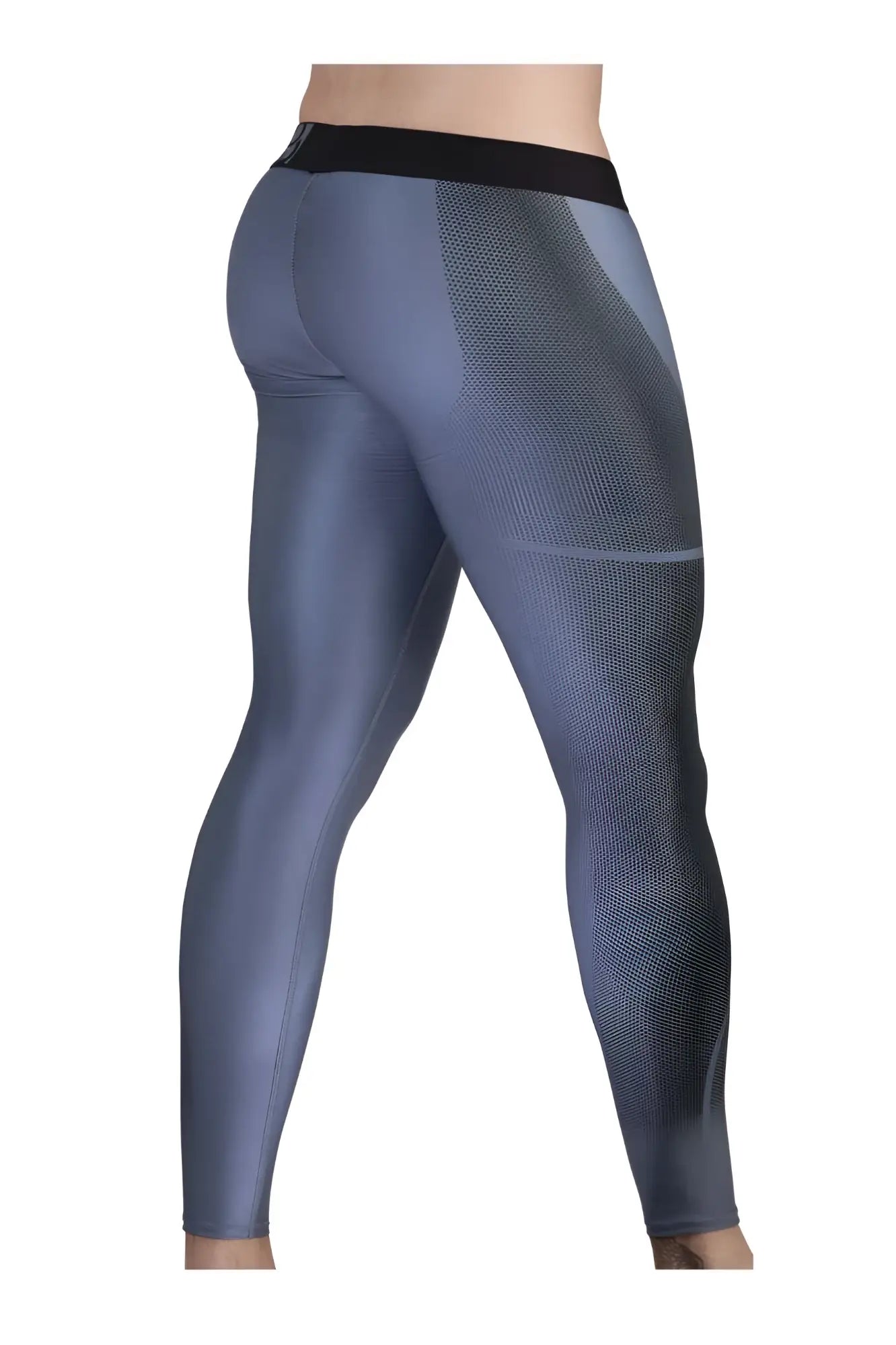 Gray and black ErgoWear EW1610 MAX SE athletic leggings with black waistband and mesh paneling on the thigh