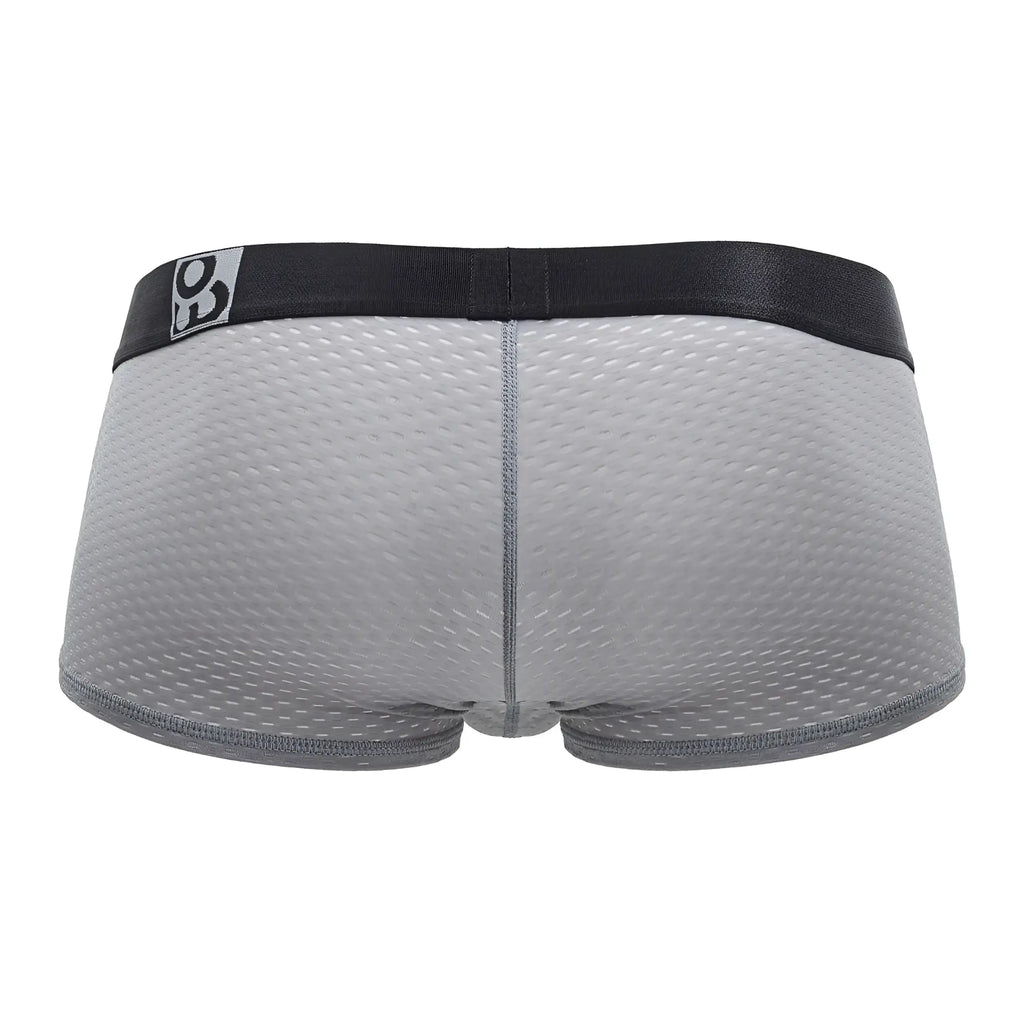 Ergowear ew1684 max flow gray mesh briefs with black elastic waistband and small logo patch front view