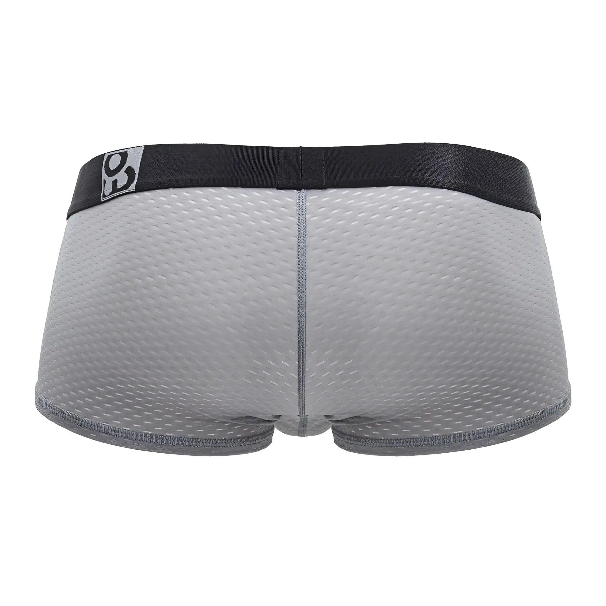 Ergowear ew1684 max flow gray mesh briefs with black elastic waistband and small logo patch front view