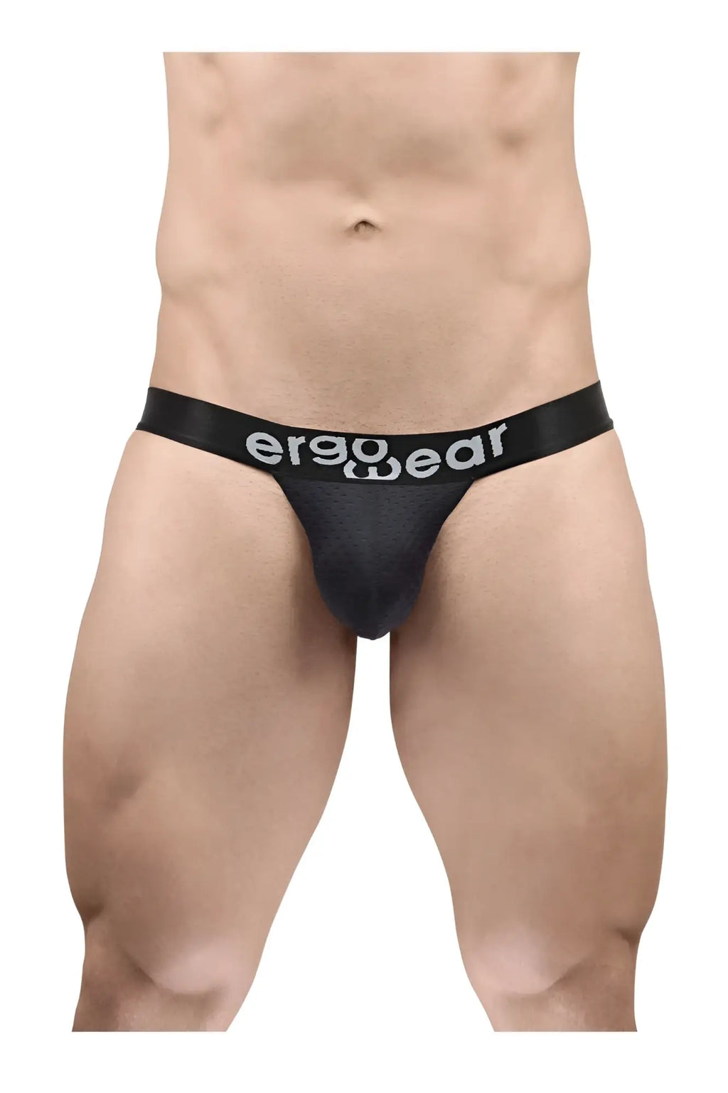 Black ergonomic briefs with white ergowear logo on waistband from ergoWear ew1688 max flow bikini color black