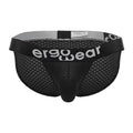 Black mesh ergoWear ew1688 max flow bikini briefs with gray waistband and white ergowear logo