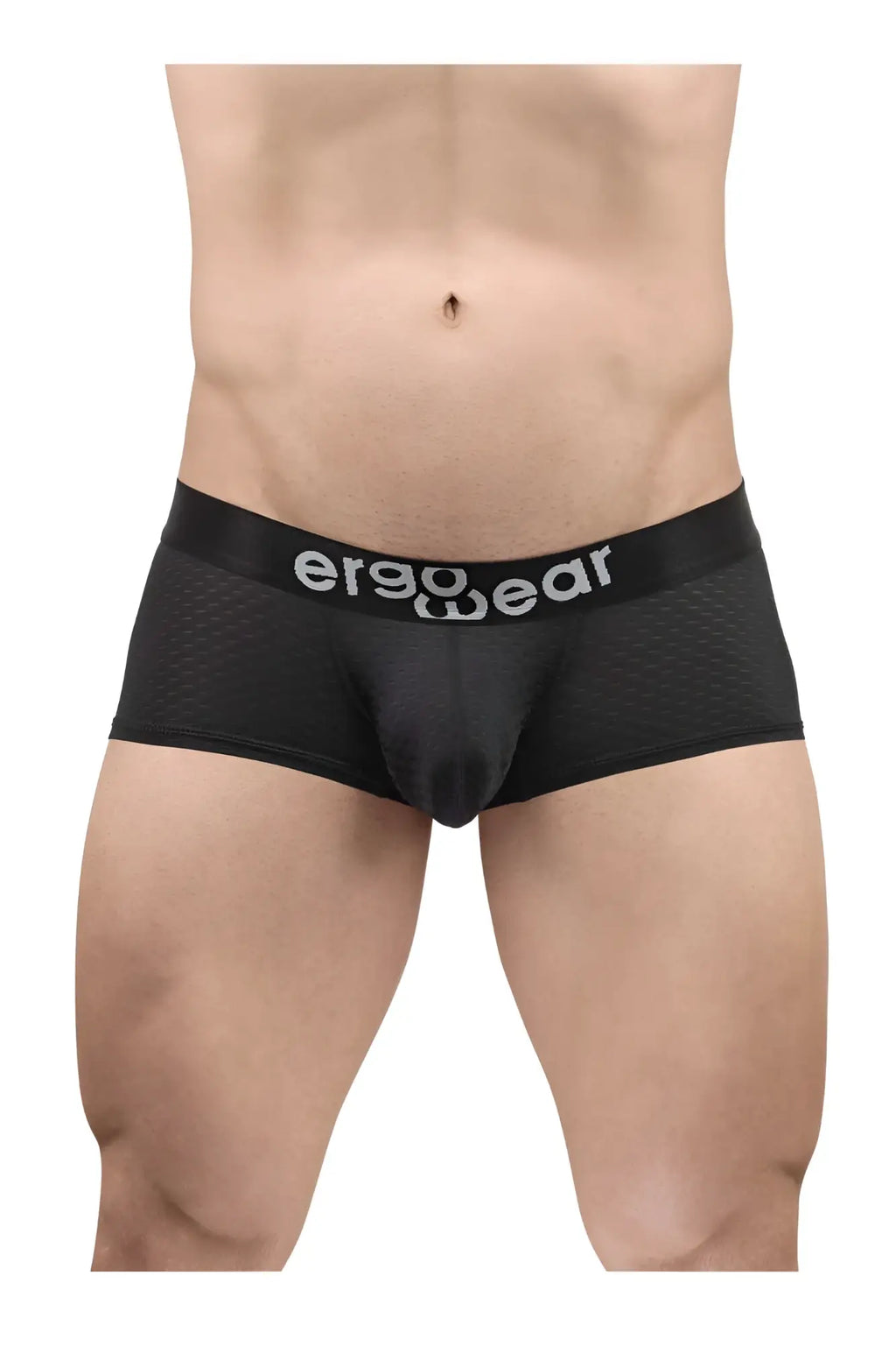 Black ergonomic briefs ew1689 max flow trunks with textured mesh fabric and ergowear logo on waistband