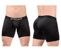 Black ergo wear ew1690 max flow boxer briefs with mesh texture and ergonomic design for breathable comfort