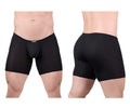 Ergowear ew1702 x4d black boxer briefs with smooth form-fitting fabric and subtle brand logo on waistband front view