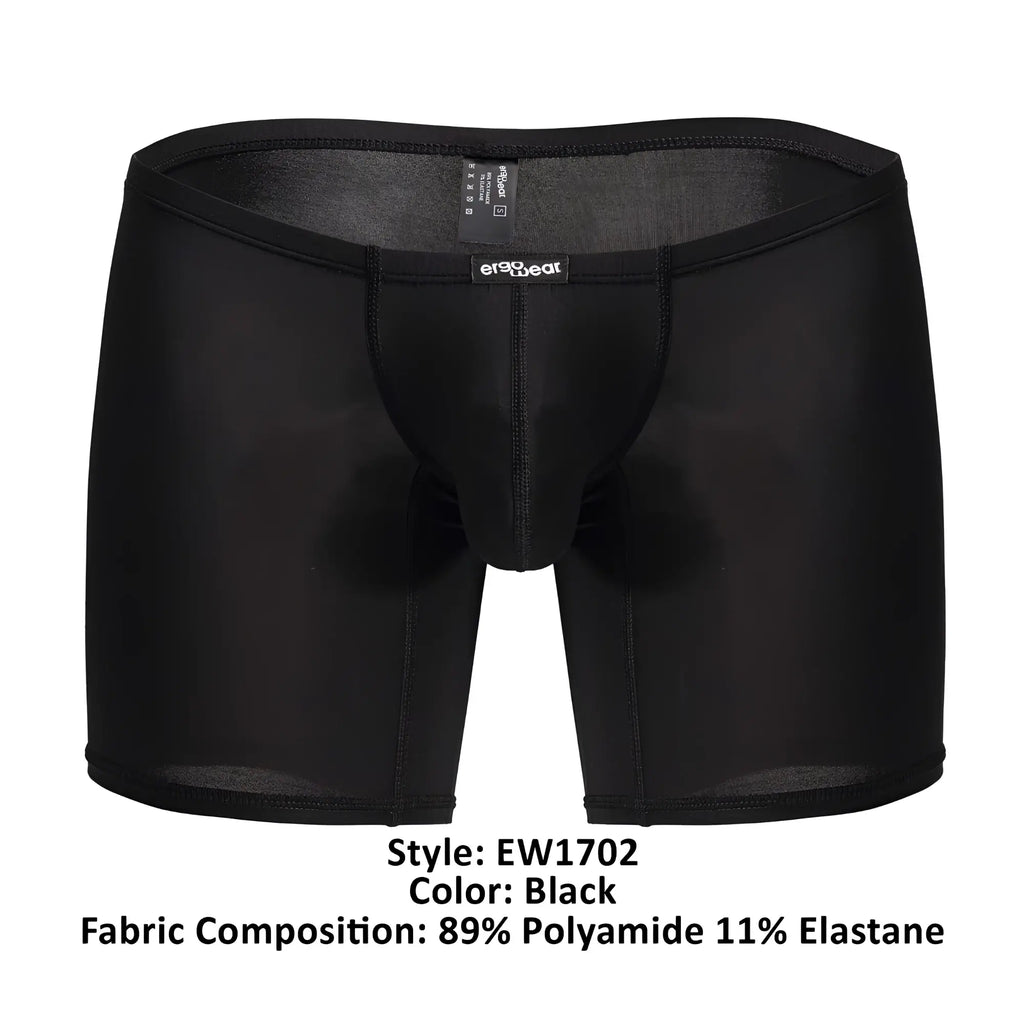 Ergo wear ew1702 x4d black men’s boxer briefs with smooth stretchy fabric and a snug fit