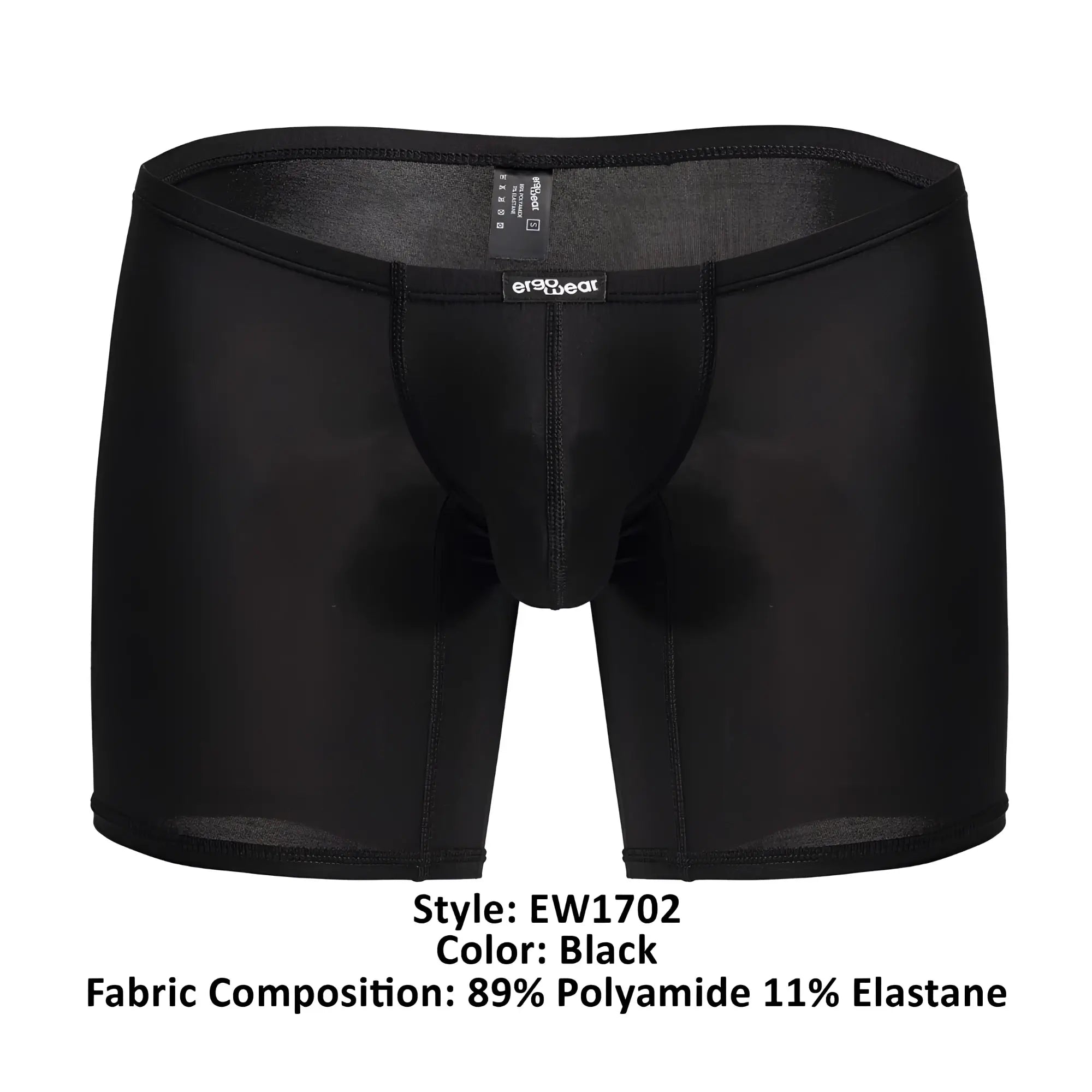 Ergo wear ew1702 x4d black men’s boxer briefs with smooth stretchy fabric and a snug fit