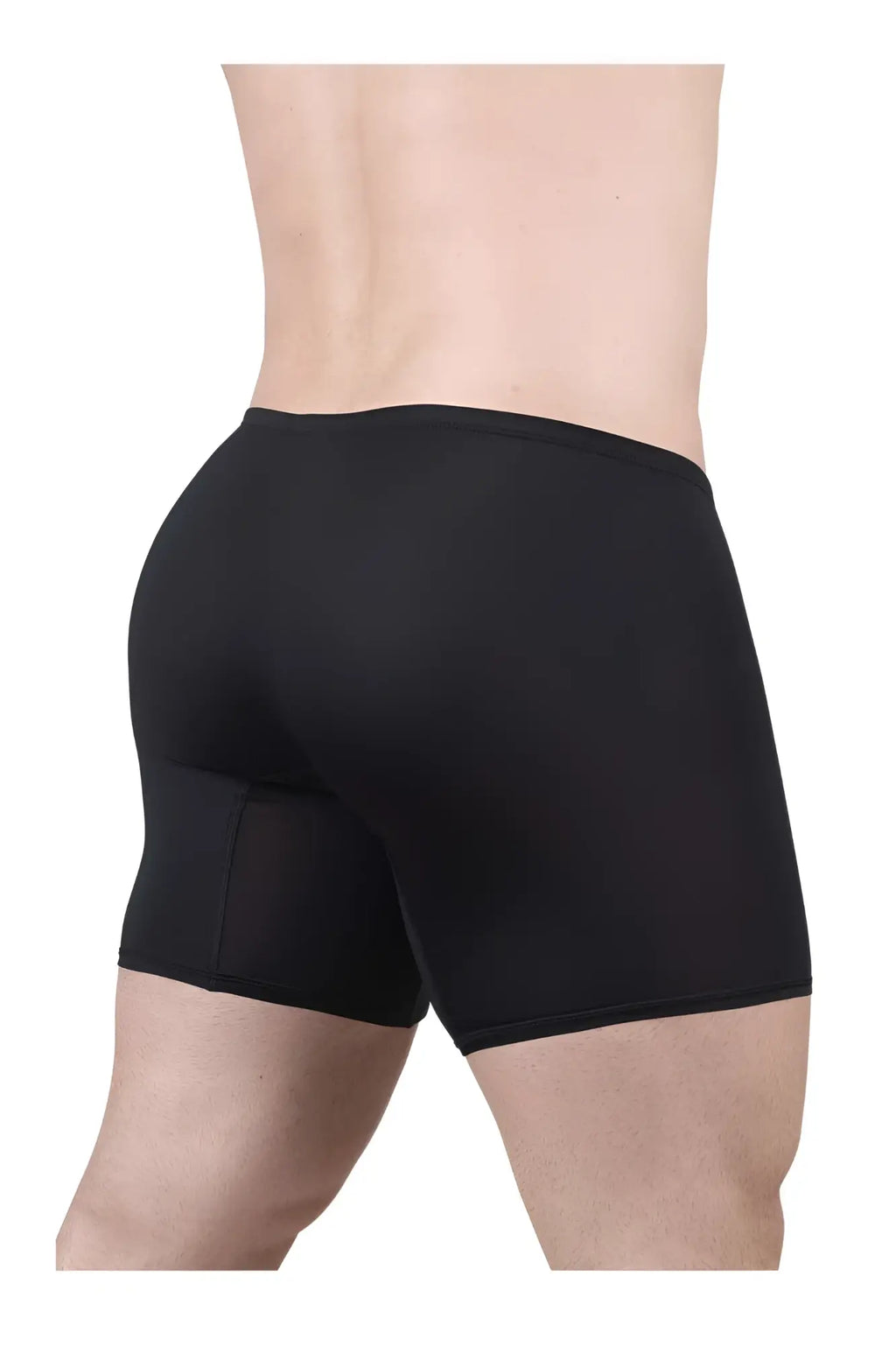 Black ergoWear ew1702 x4d boxer briefs with smooth stretchy fabric and subtle back seam detail shown from the back
