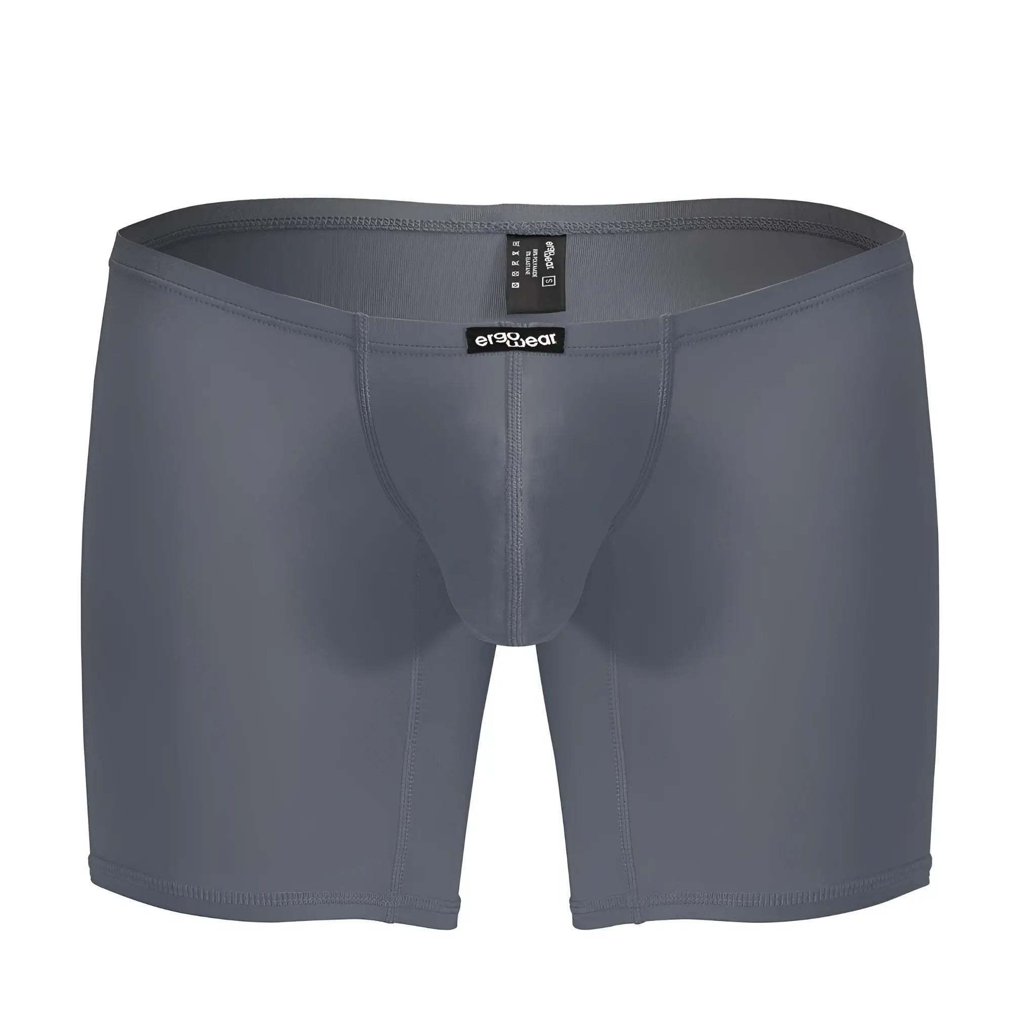 Gray ErgoWear EW1706 X4D boxer briefs with smooth form-fitting fabric and subtle stitching details