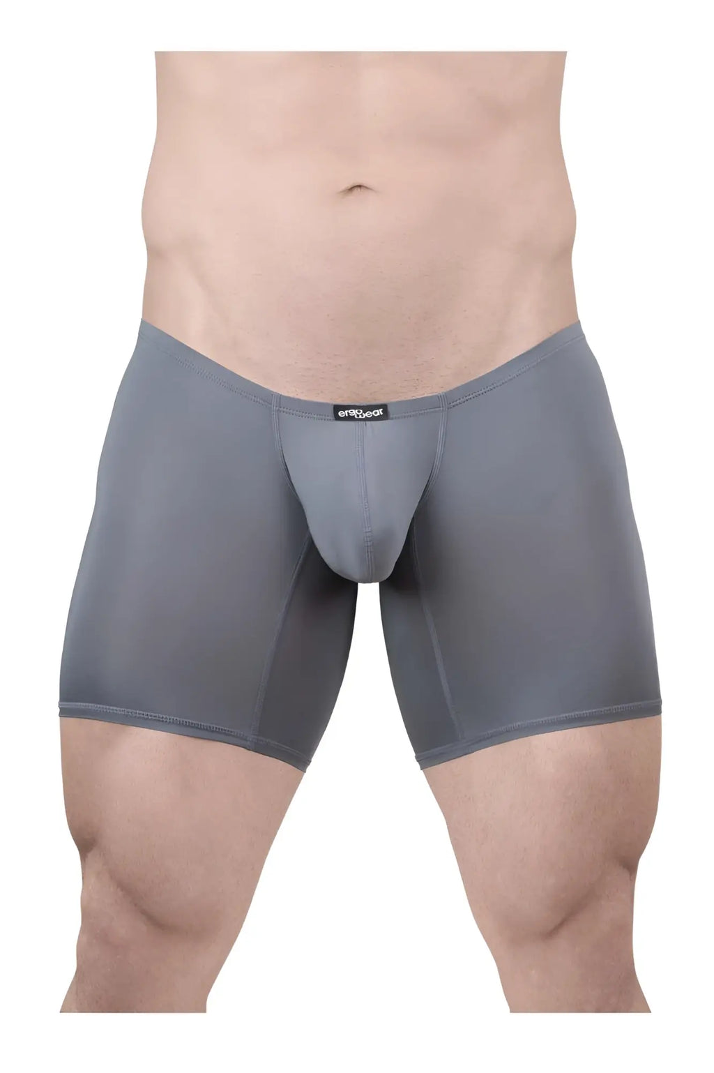 Gray ergoWear ew1706 x4d boxer briefs with a snug fit and visible brand tag on the waistband