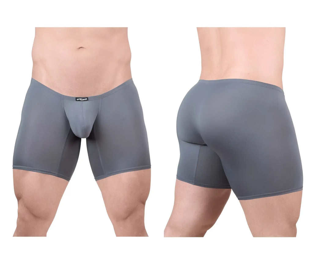 Gray ergoWear EW1706 X4D boxer briefs with supportive contoured design and subtle brand tag on waistband