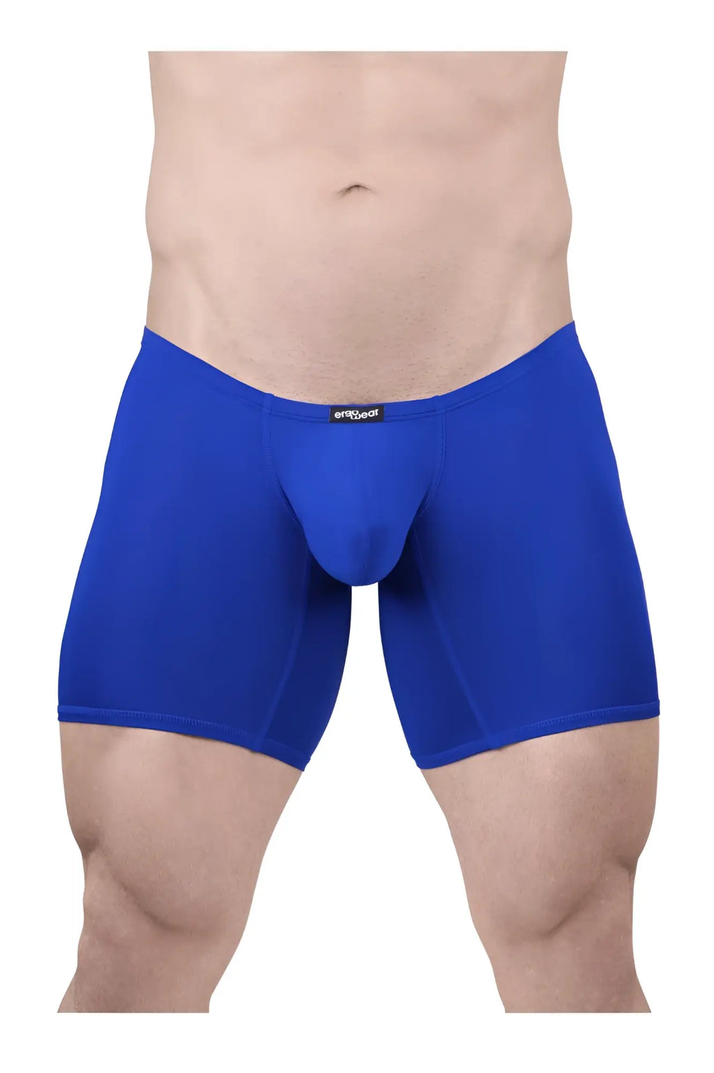 Bright blue ergoWear ew1710 x4d boxer briefs with smooth stretchy fabric and subtle brand tag at the waistband