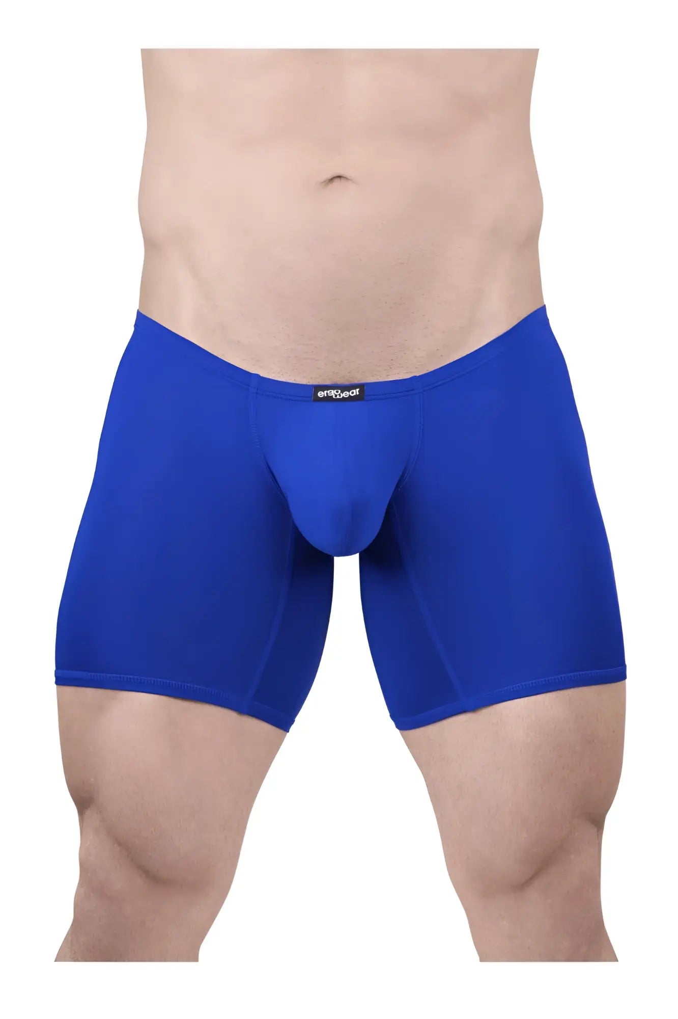 Bright blue ergoWear ew1710 x4d boxer briefs with smooth stretchy fabric and subtle brand tag at the waistband