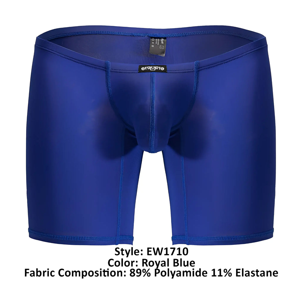 Royal blue men’s boxer briefs ErgoWear EW1710 X4D made of 89 polyamide 11 elastane with snug fit and seam detailing