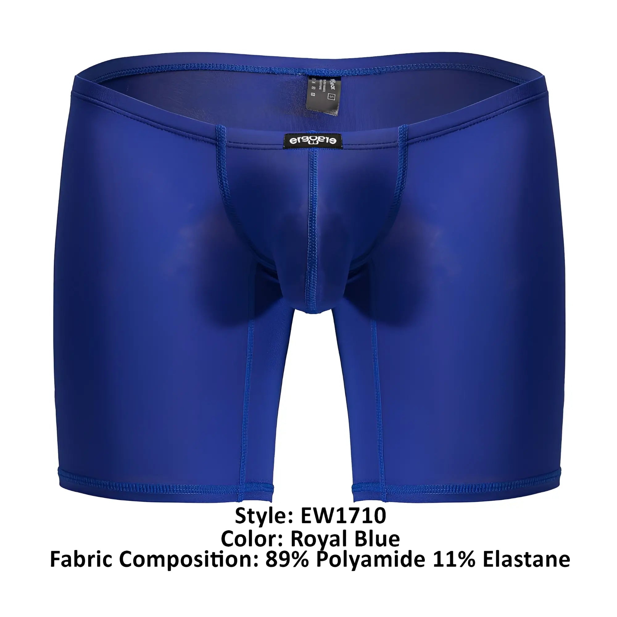 Royal blue men’s boxer briefs ErgoWear EW1710 X4D made of 89 polyamide 11 elastane with snug fit and seam detailing