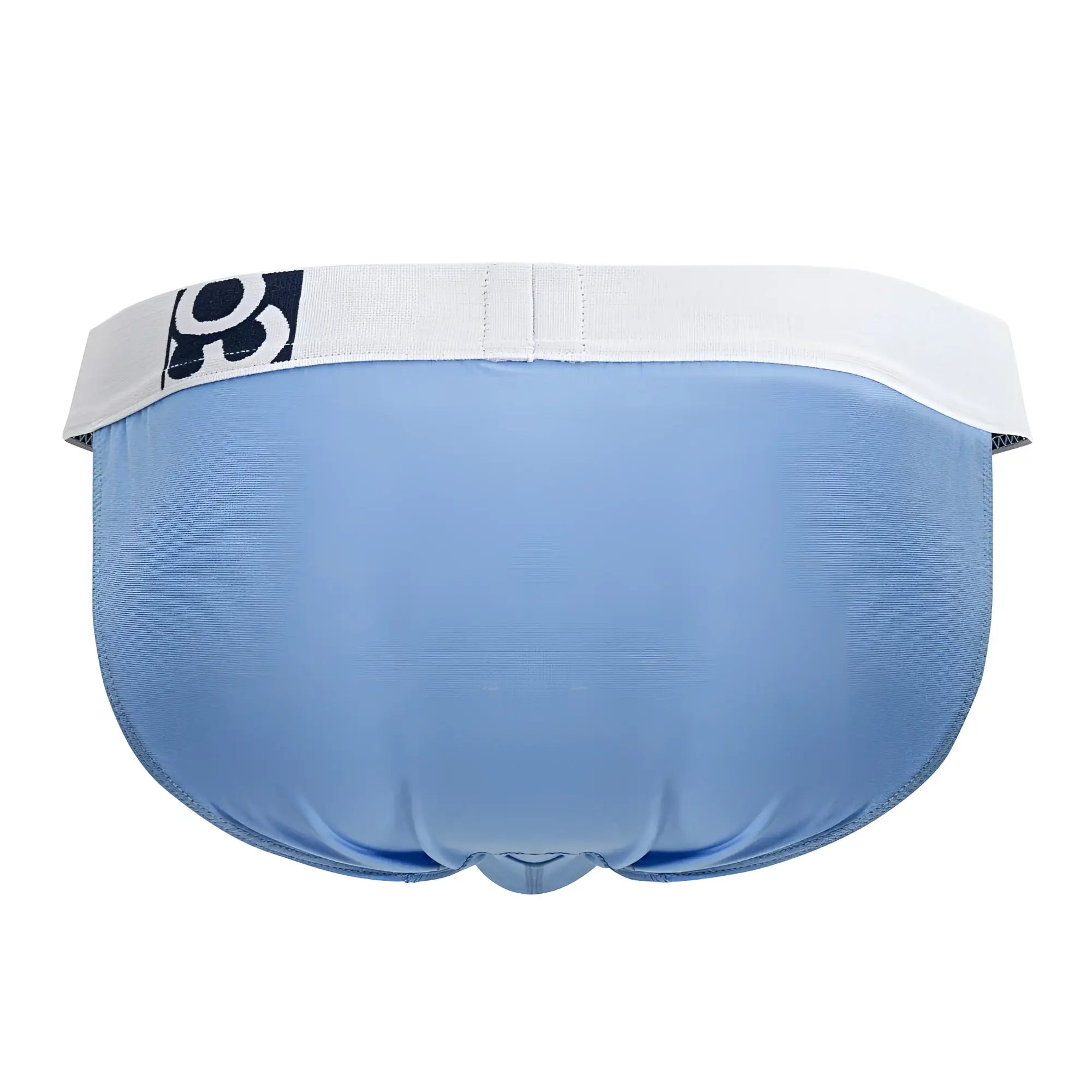 Light blue ergowear ew1712 max cotton bikini briefs with white waistband and black and white logo front view