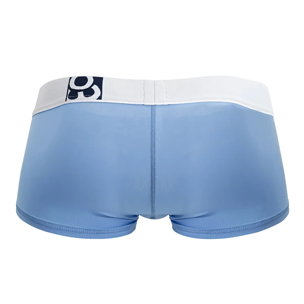 Light blue ergowear ew1713 max cotton trunks with white elastic waistband and black and white logo