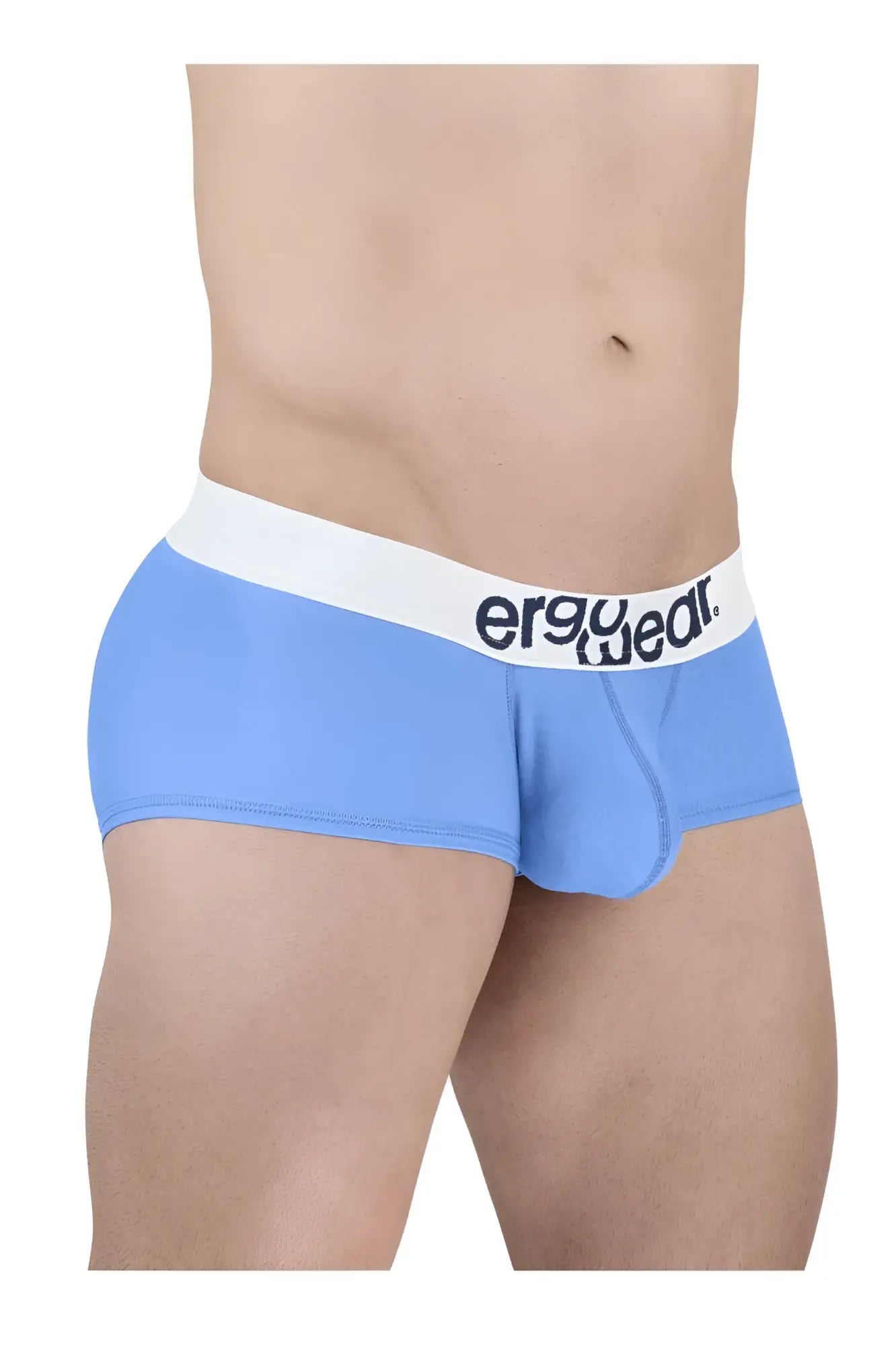 Light blue ergowear ew1713 max cotton trunks with a white waistband and black ergywear logo for comfortable wear