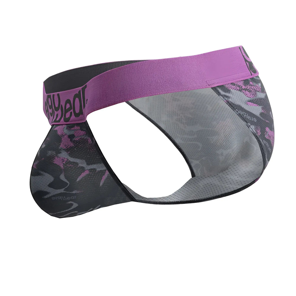 ErgoWear ew1715 max se camo bikini in pink with purple and black camouflage pattern and breathable mesh interior