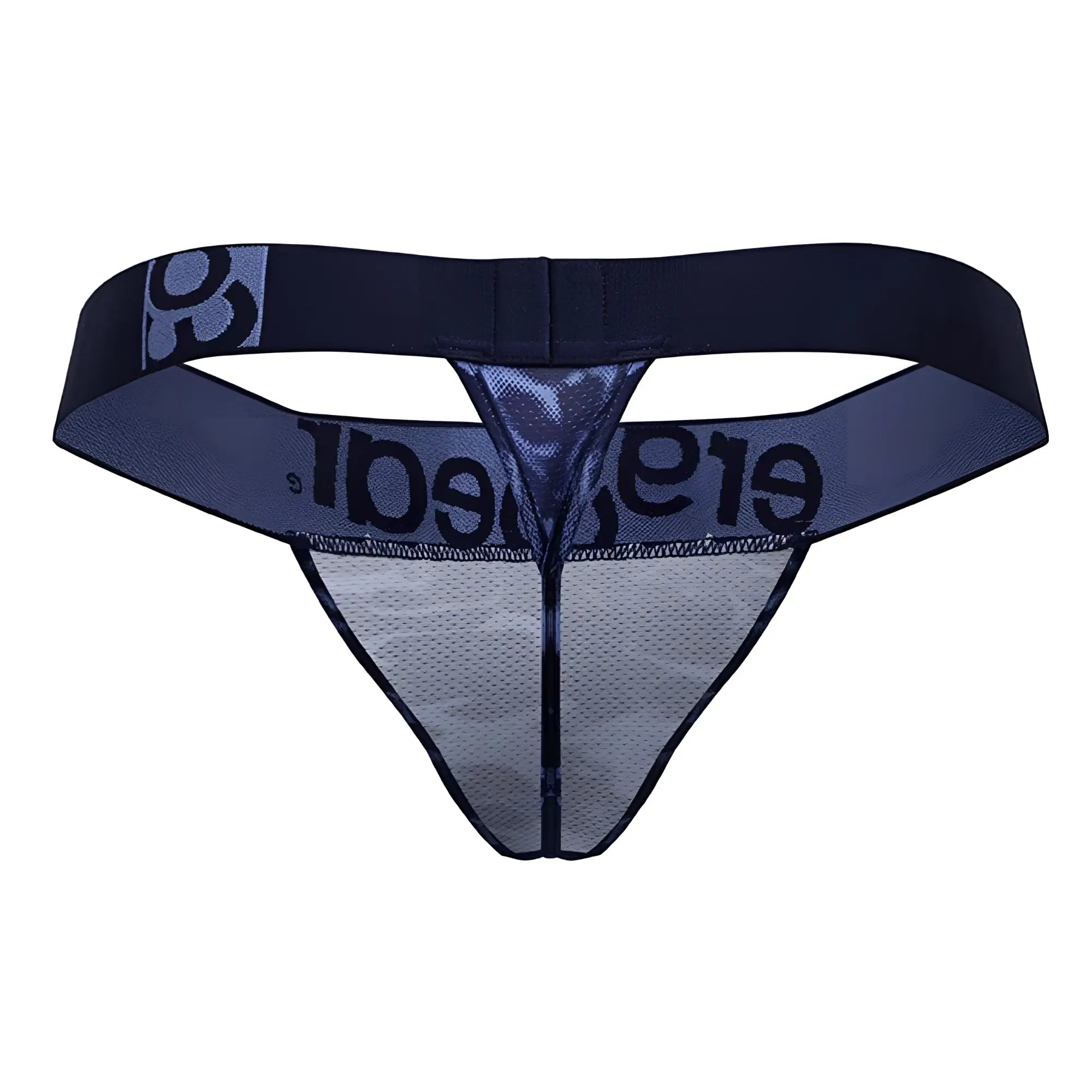 Dark blue ergoWear ew1718 max se camo g-string thong with mesh front and elastic waistband branded elegance
