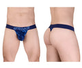 Navy blue camouflage thong with er9gwear branded waistband from ergowear ew1718 max se camo g-string collection