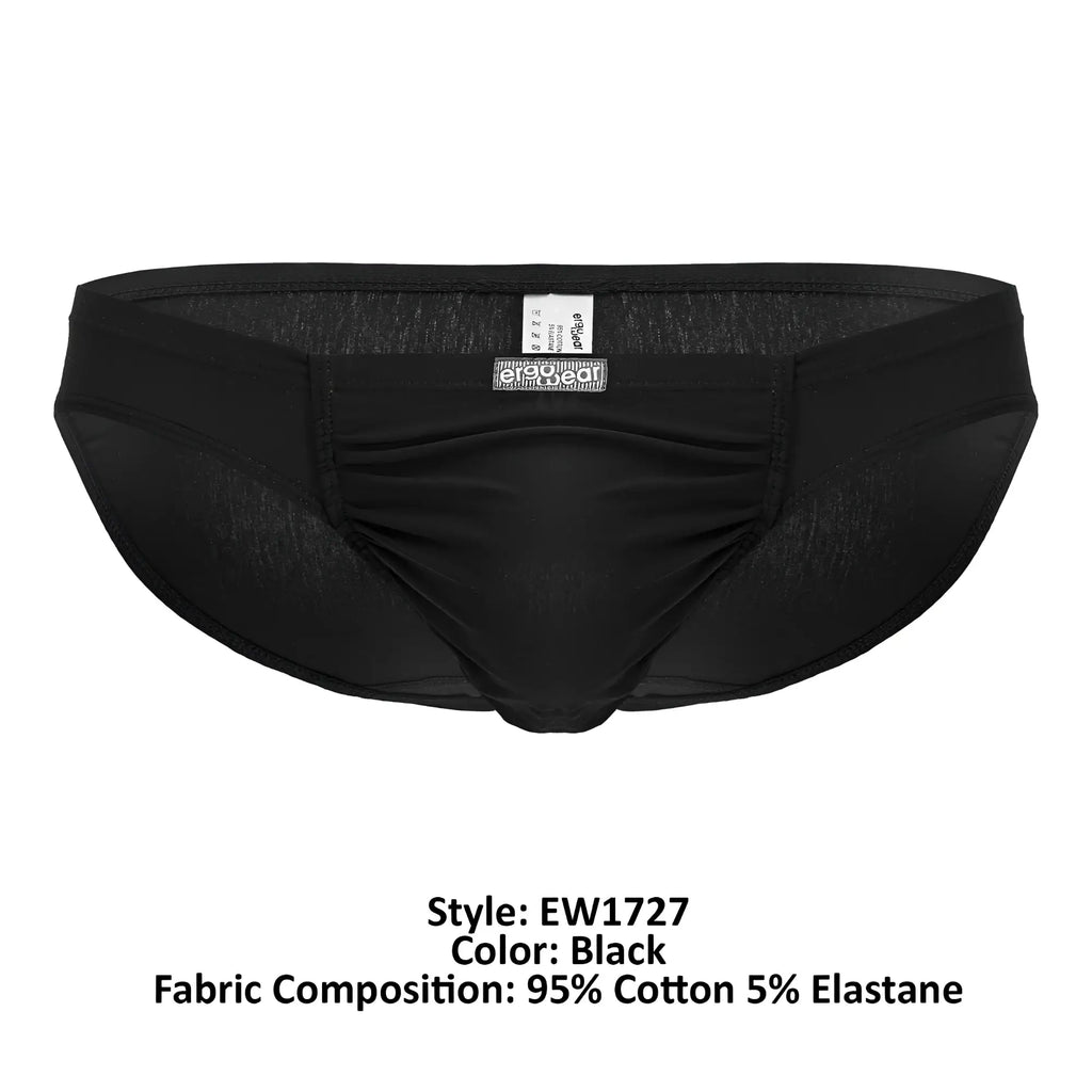 Black men’s briefs ergoWear ew1727 feel gr8 cotton bikini in black with 95% cotton 5% elastane ergonomic waistband