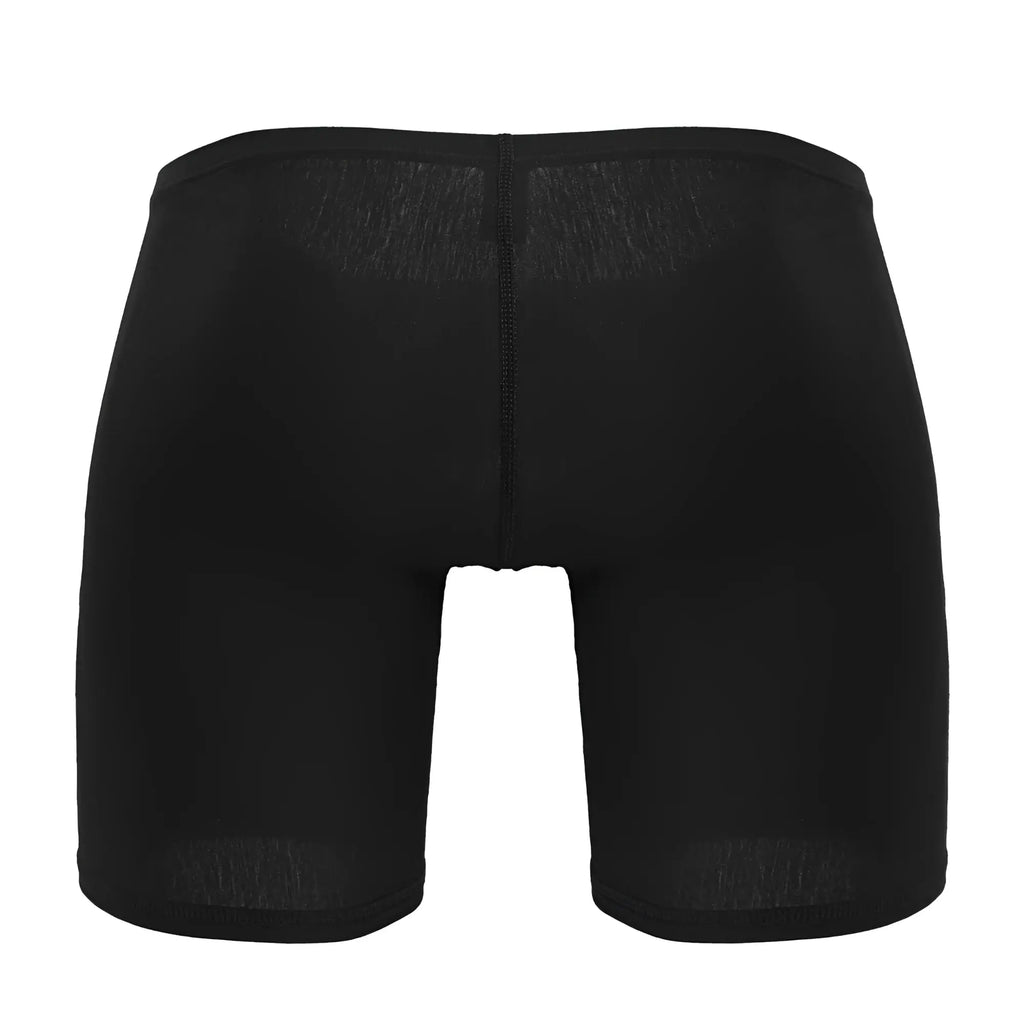 Back view of ergoWear ew1729 feel gr8 black cotton boxer briefs with mesh panel and reinforced stitching seams